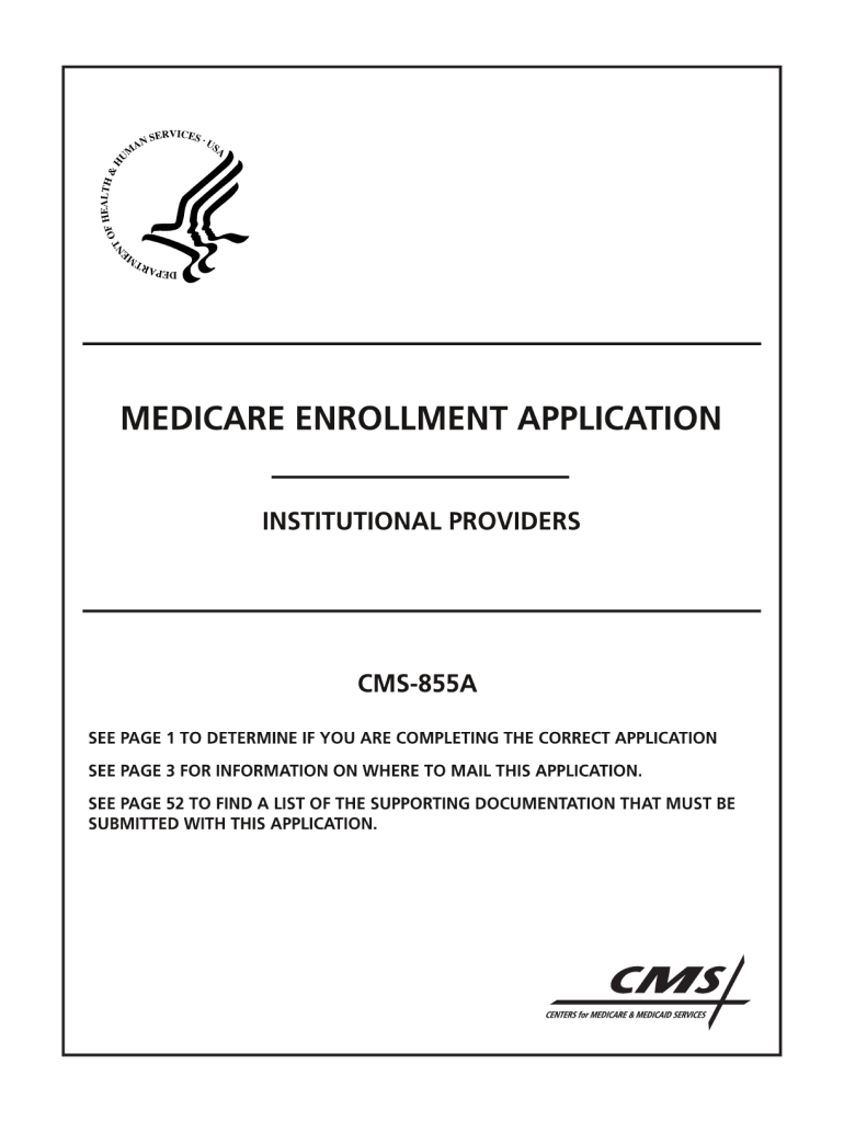 855a Medicare Enrollment Form Enrollment Form