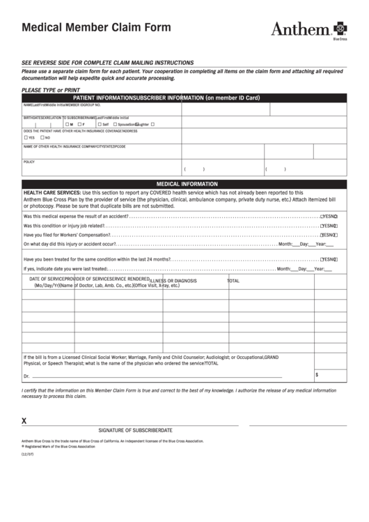 Anthem Blue Cross California Provider Enrollment Form