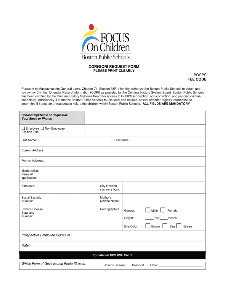 Boston Public School Enrollment Form