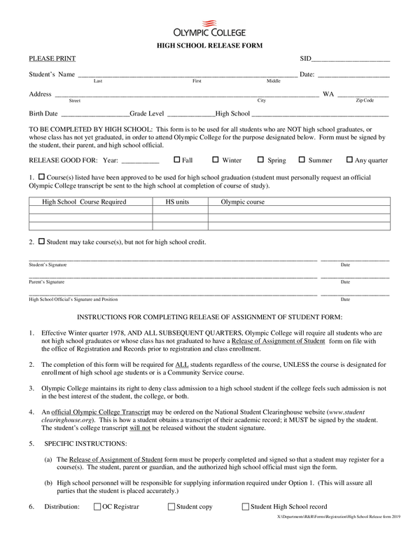 Conant High School Master Enrollment Form