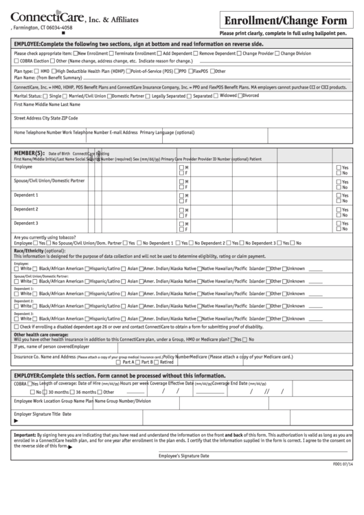 Connecticare Provider Enrollment Form