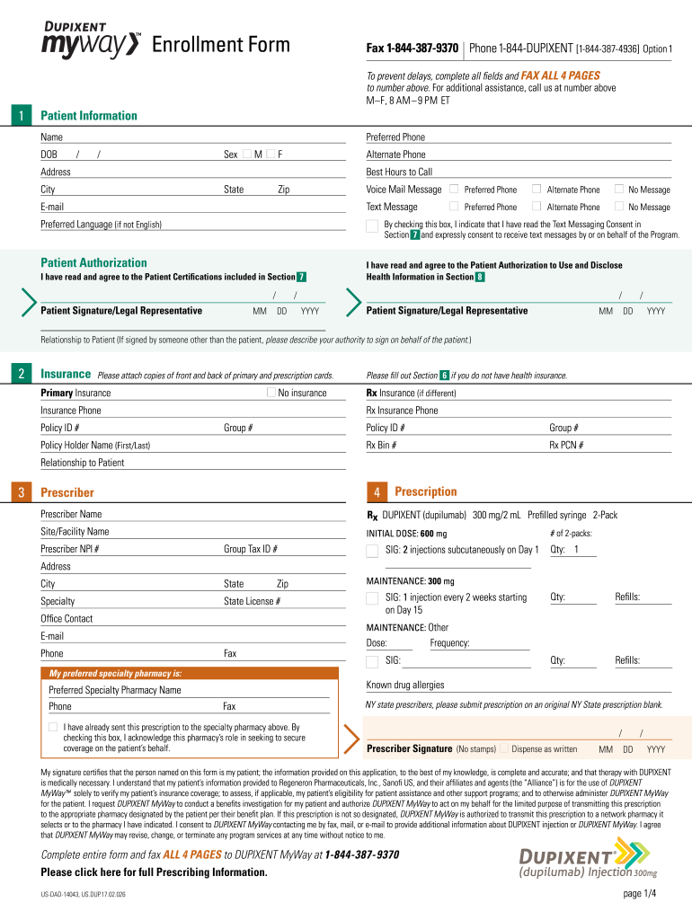 Dupixent Enrollment Form