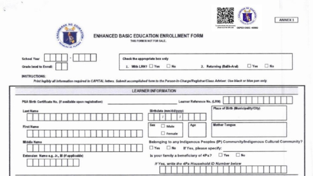 Enrollment Form 2024