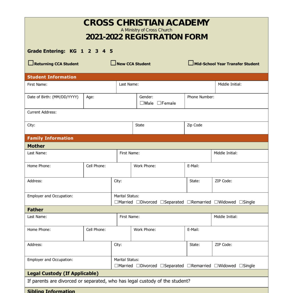 Enrollment Form 2024 To 2024