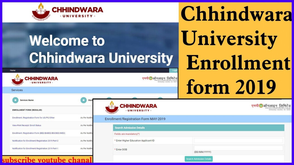 Enrollment Form Chhindwara University