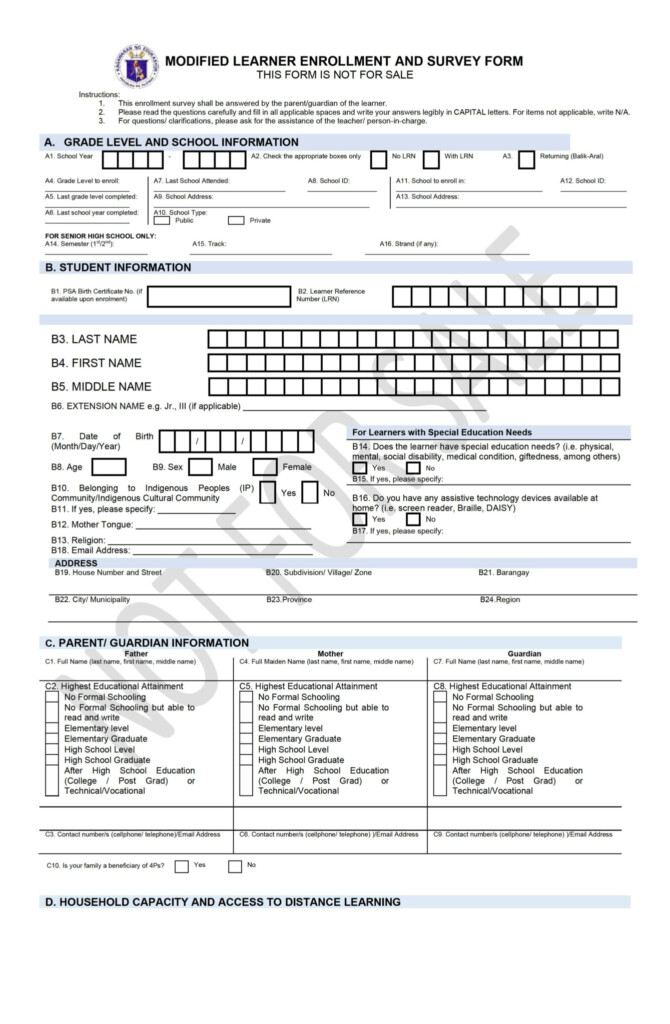 Enrollment Form Davv 2022