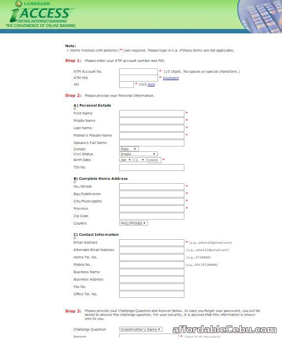 Enrollment Form For Iaccess Landbank