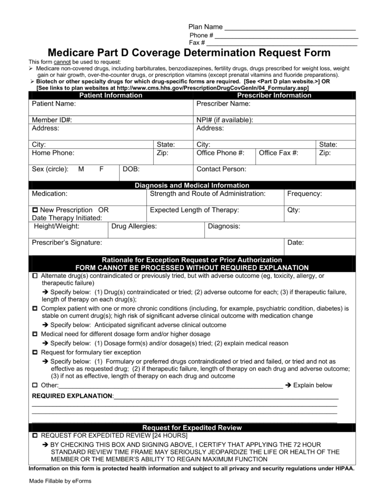 Enrollment Form For Medicare Part D