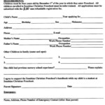 Enrollment Form For Preschool