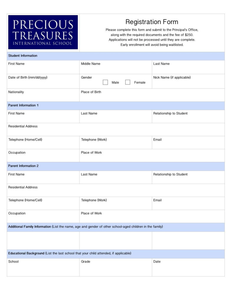 Enrollment Form Grade 7