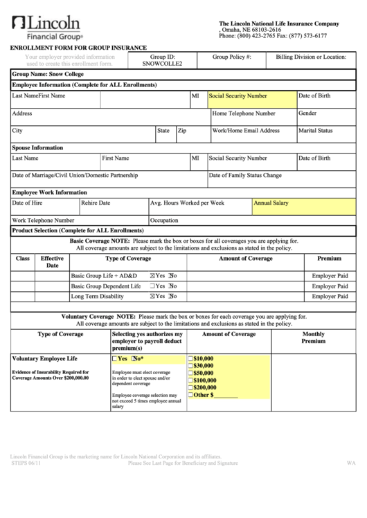 Enrollment Form Mpmsu