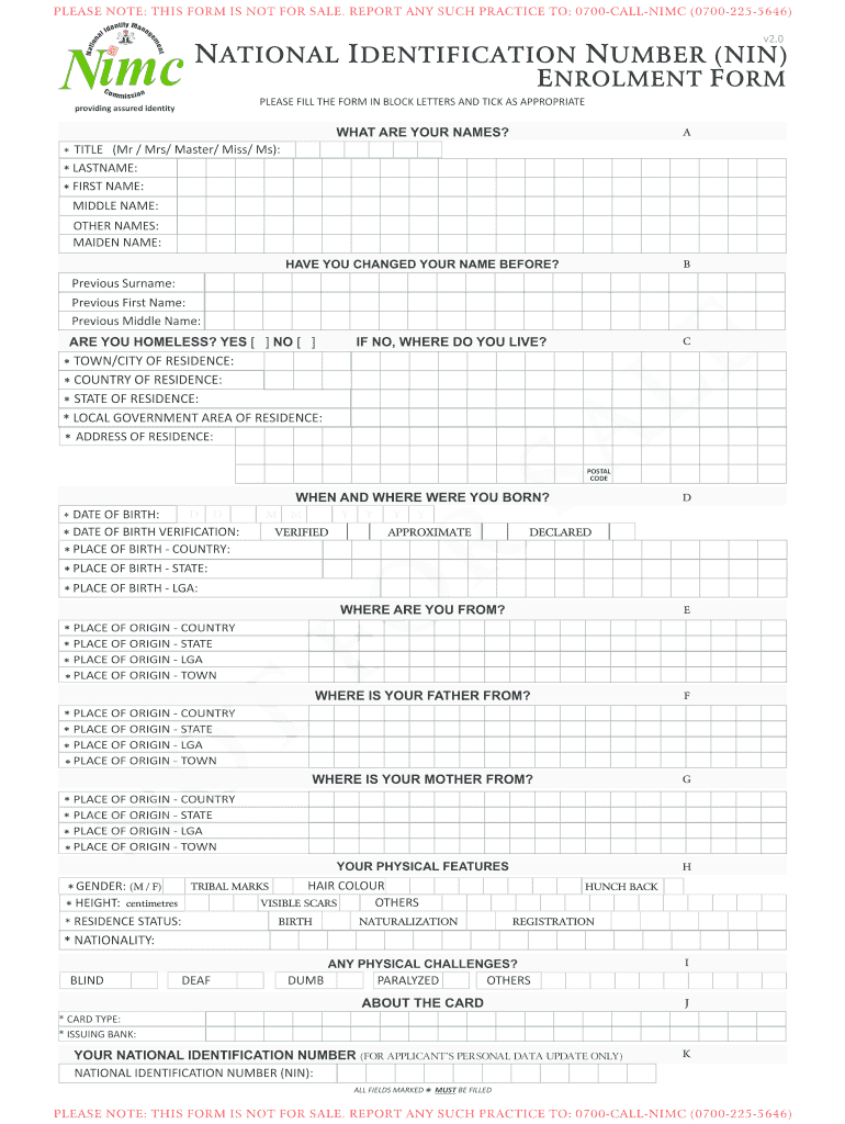 Enrollment Form Number Enrollment Form