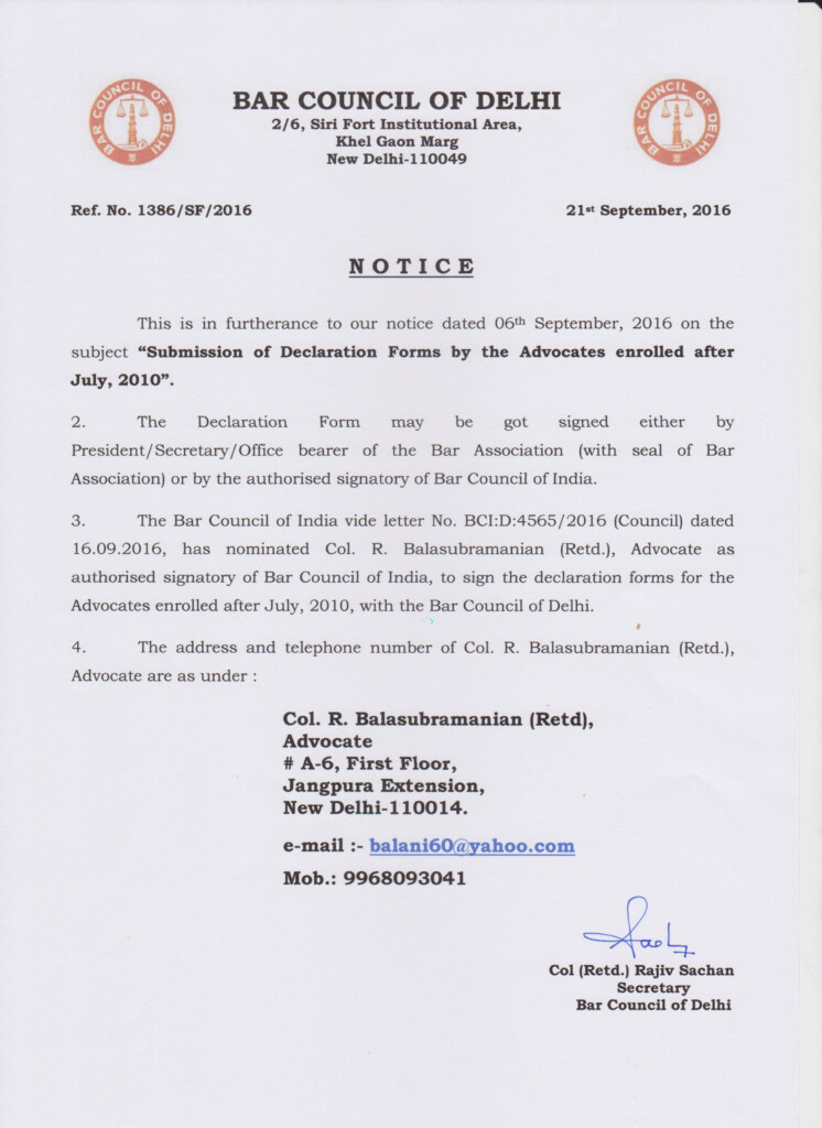 Enrollment Form Of Bar Council Of Assam