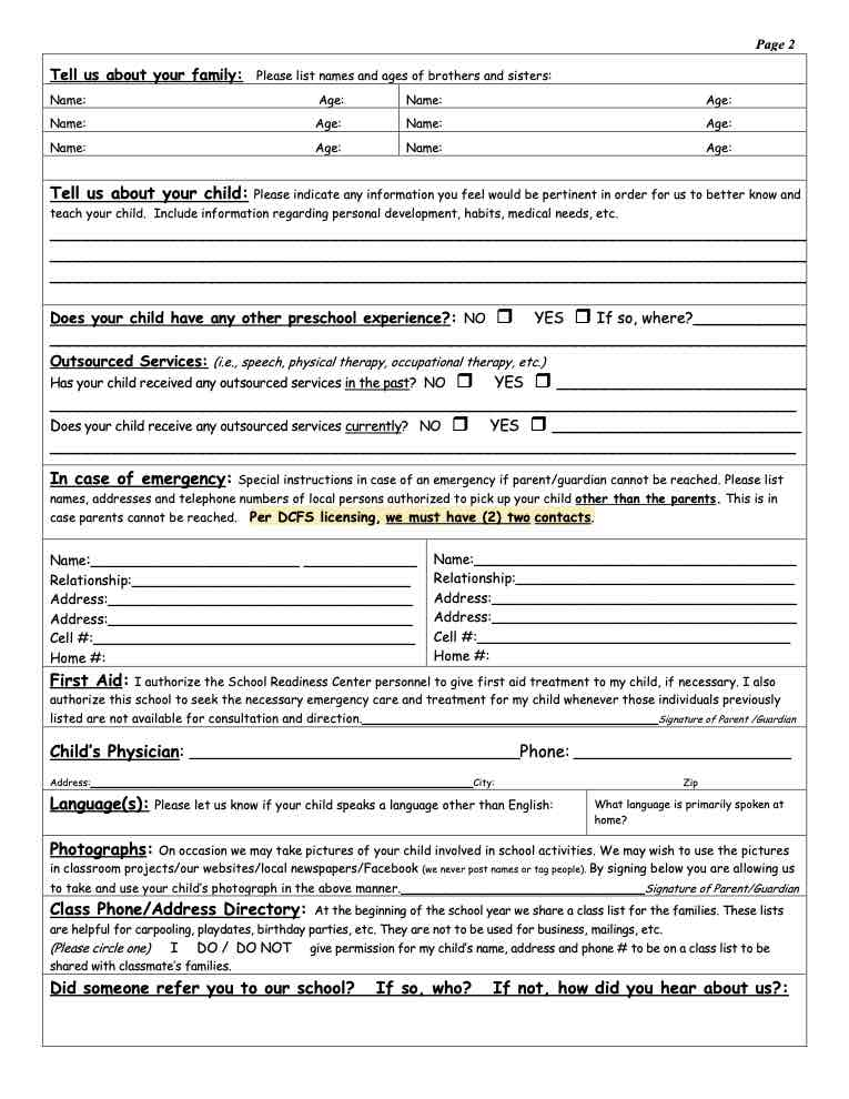 Enrollment Form Of Cu