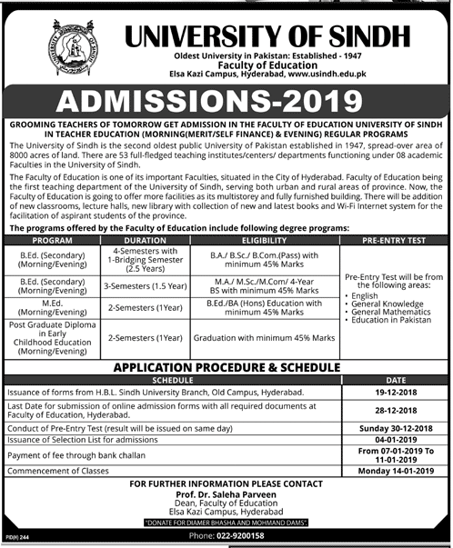 Enrollment Form Sindh University