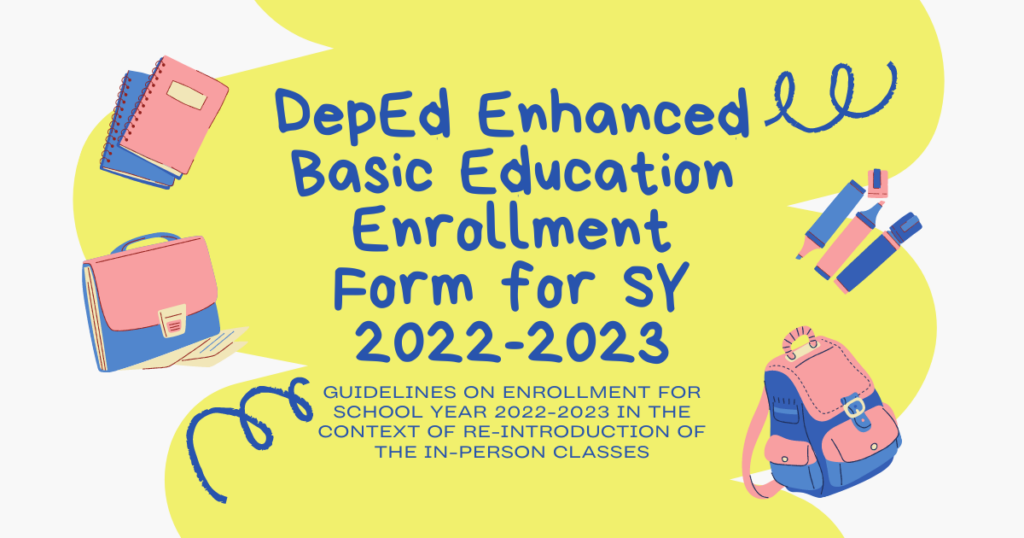 Enrollment Form Sy 2022 To 2023