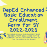 Enrollment Form Sy 2022 To 2023