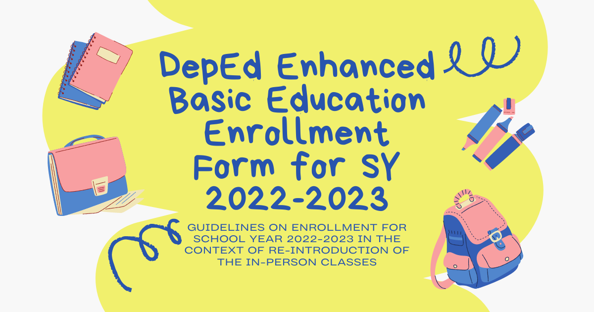 Enrollment Form Sy 2022 To 2023 Enrollment Form 5065