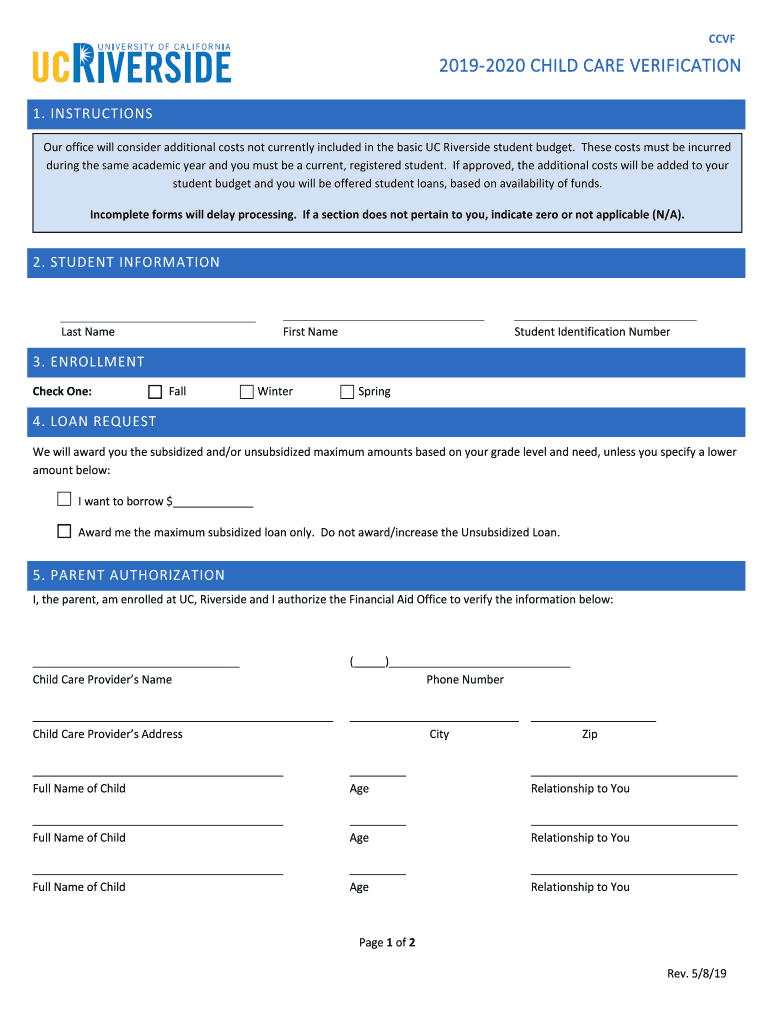 Enrollment Form Ucr Enrollment Form