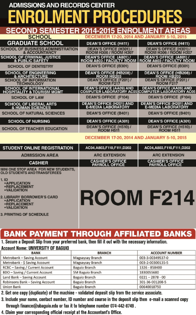 Enrollment Form University Of Baguio