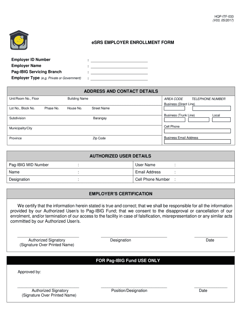 Esrs Employer Enrollment Form