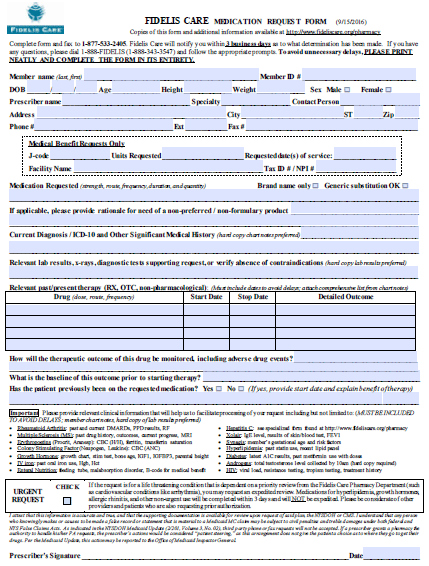 Fidelis Provider Enrollment Form