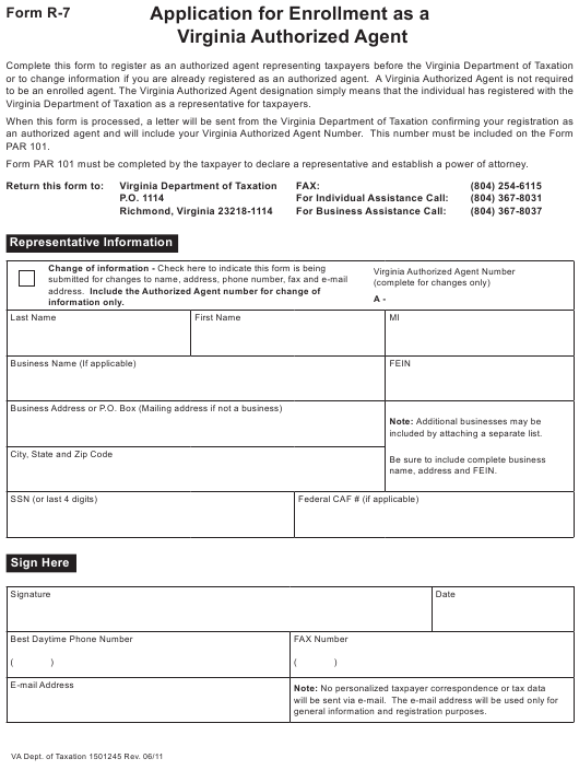 Form 7 Enrollment