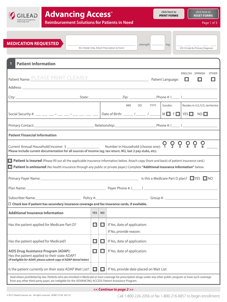 Gilead Advancing Access Enrollment Form