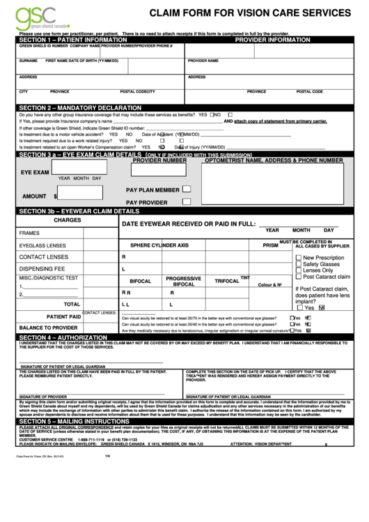 Green Shield Canada Provider Enrollment Form