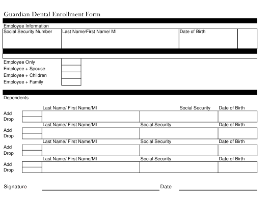 Guardian Dental Enrollment Form