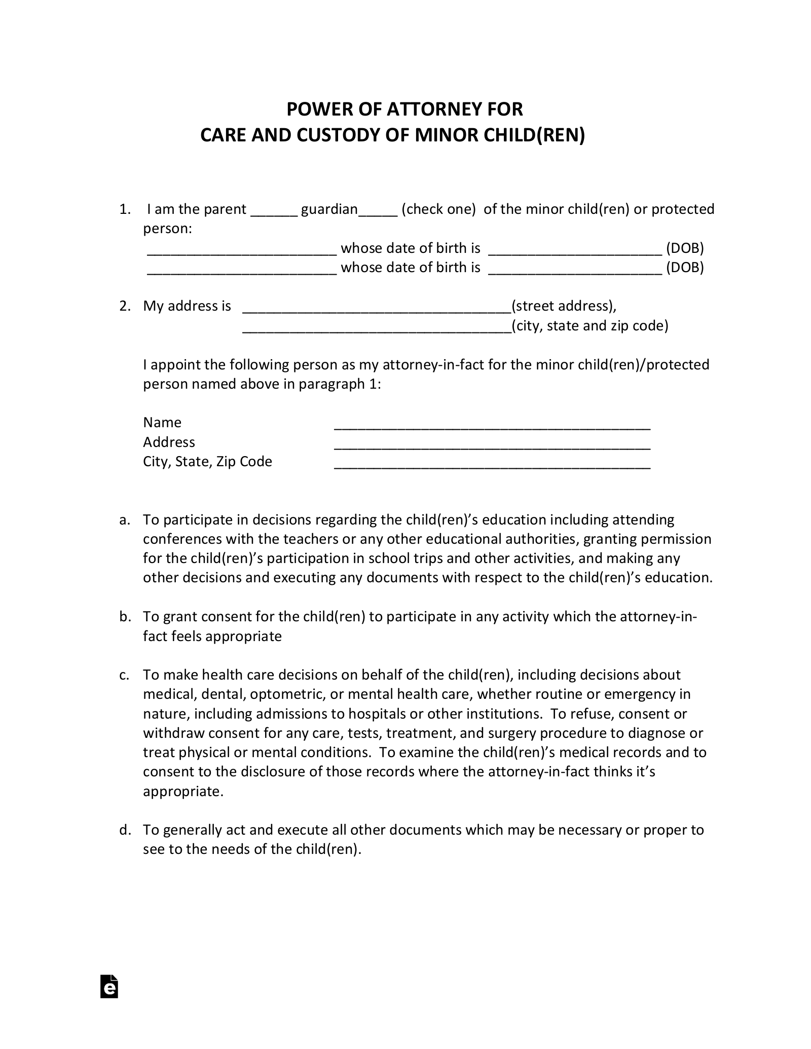 Guardianship Form For School Enrollment North Dakota - Enrollment Form