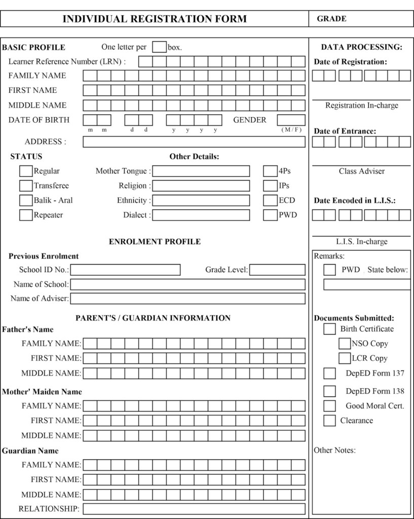 Harbord Public School Enrolment Form