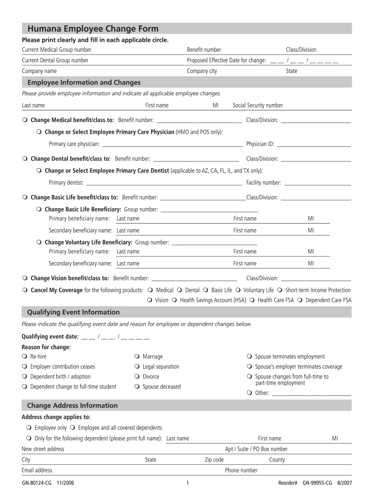 Humana Provider Enrollment Update Form