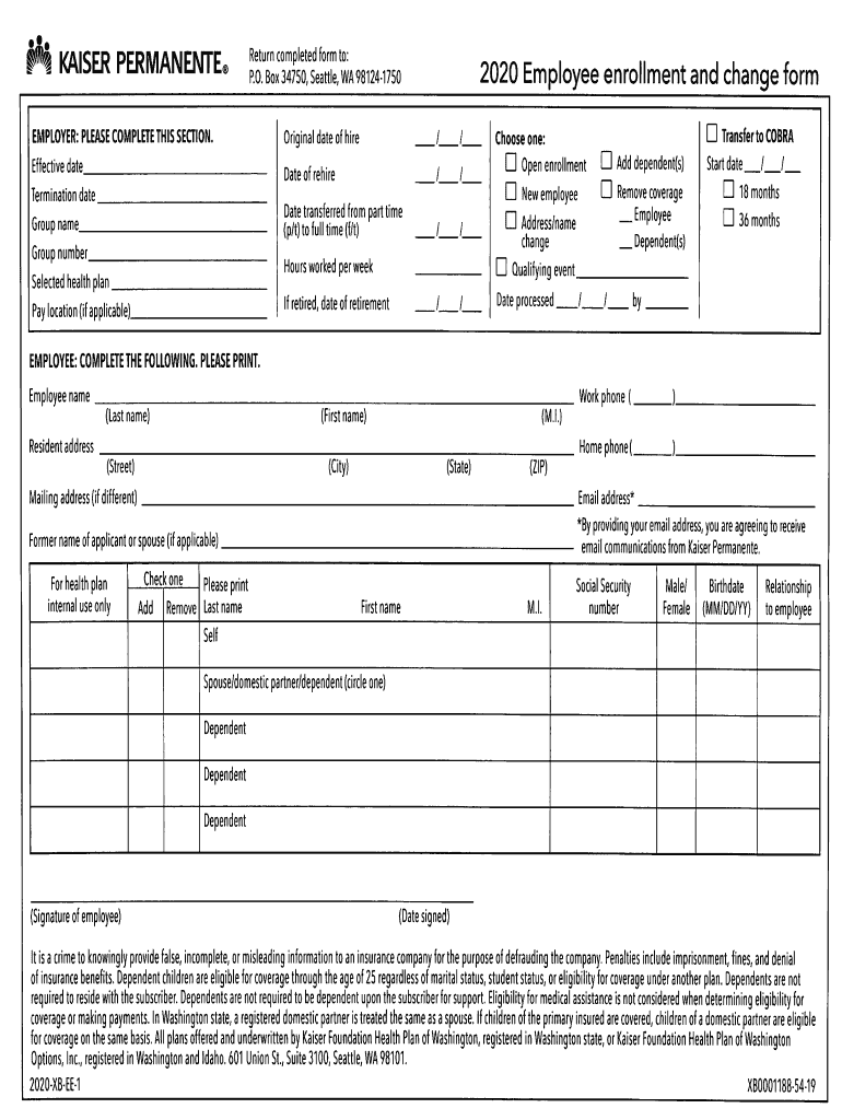 Kaiser Permanente Enrollment Form 2022 Enrollment Form
