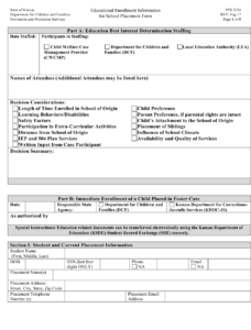 Kansas School Enrollment Physical Form