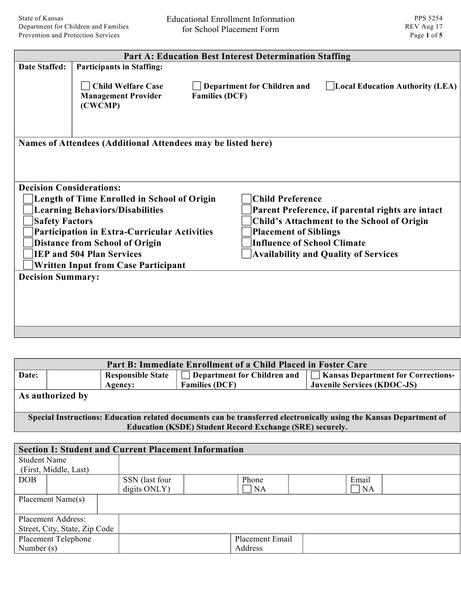 Kansas School Enrollment Physical Form Enrollment Form   Kansas School Enrollment Physical Form 