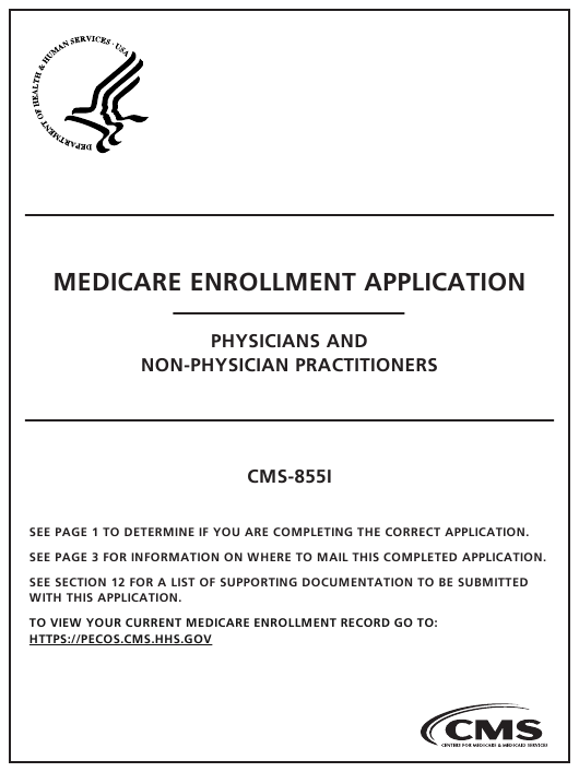 Medicare 855i Enrollment Form