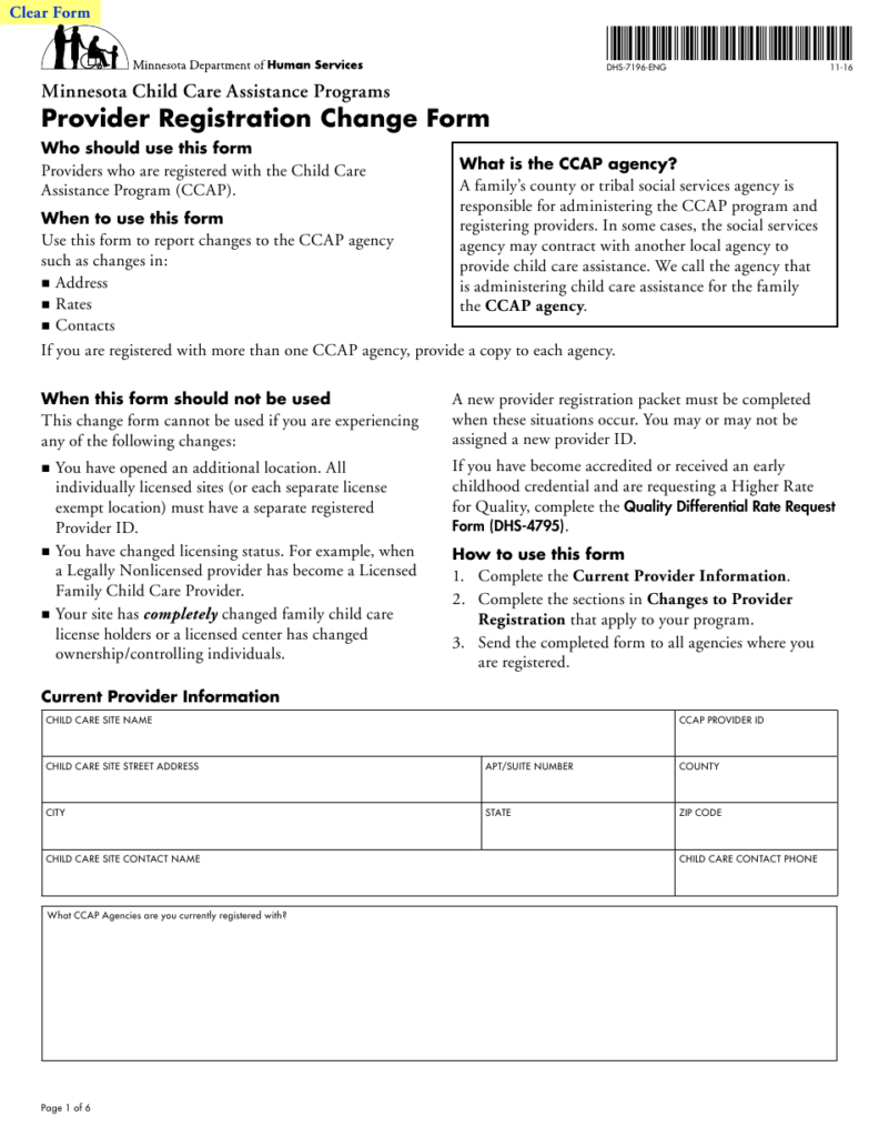 Mn Dhs Provider Enrollment Form