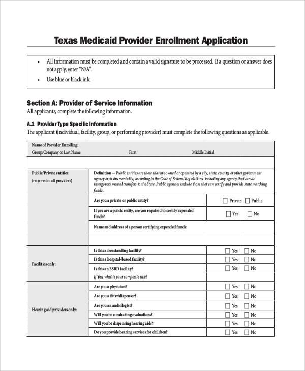 Ms Medicaid Provider Enrollment Forms Enrollment Form 9259