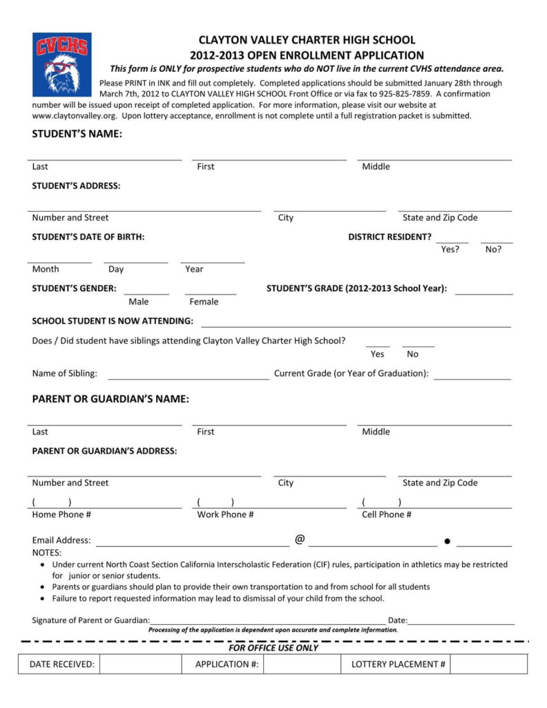 Open Enrollment School Choice Form