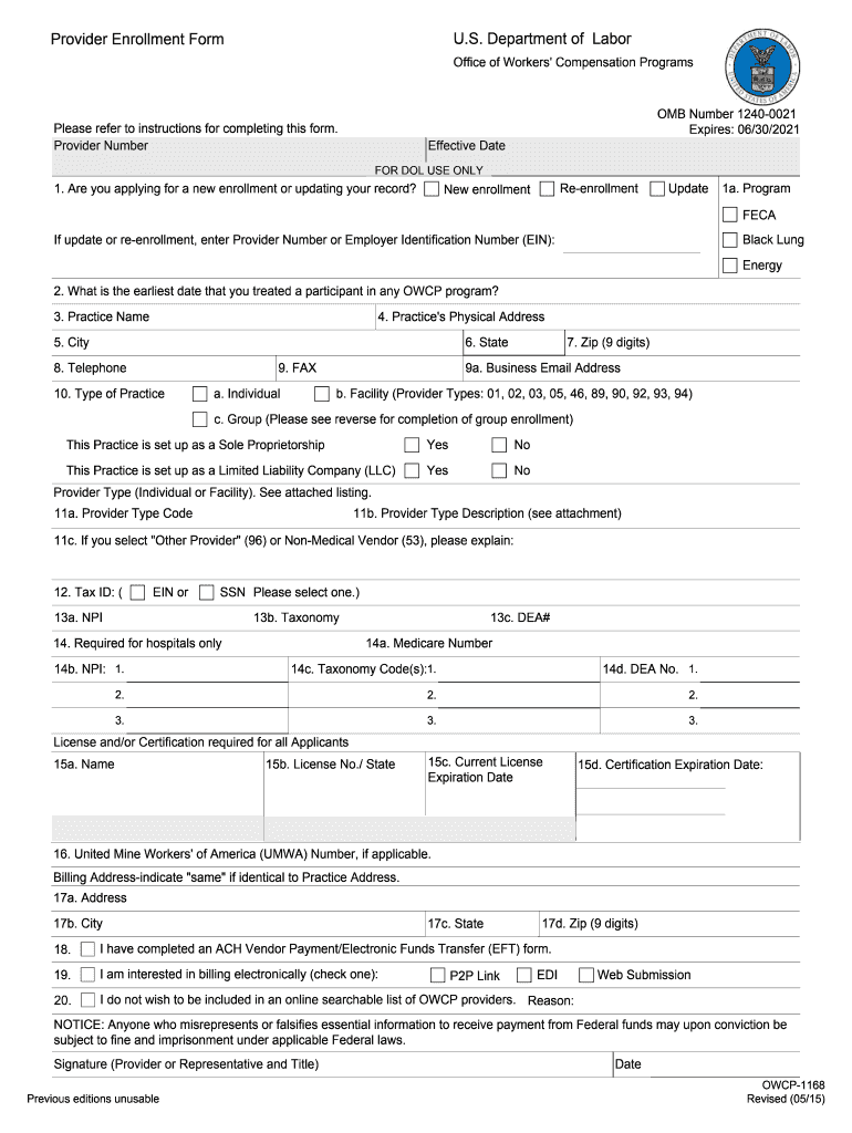 Owcp Provider Enrollment Form 2024