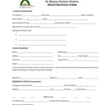 Printable Sunday School Enrollment Form