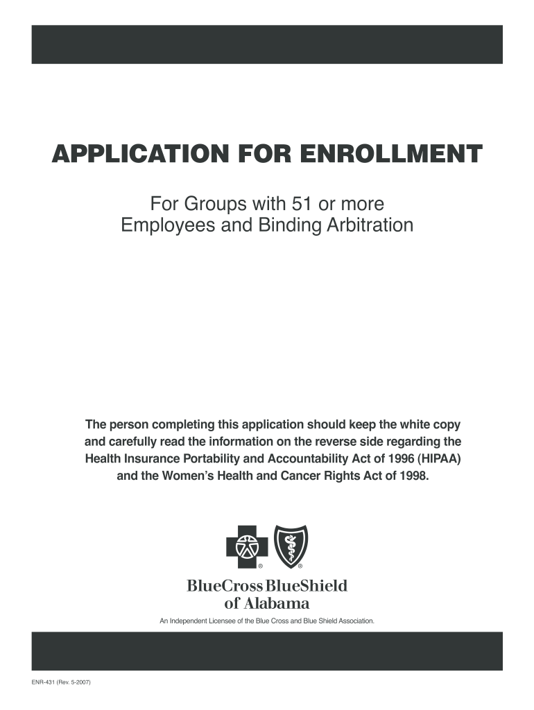 Provider Enrollment Forms For Bcbs Of Alabama Enrollment Form