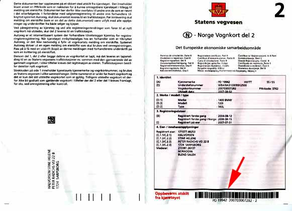 Registration Form Entry Norway