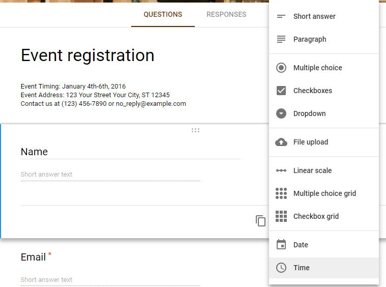 Registration Form Google