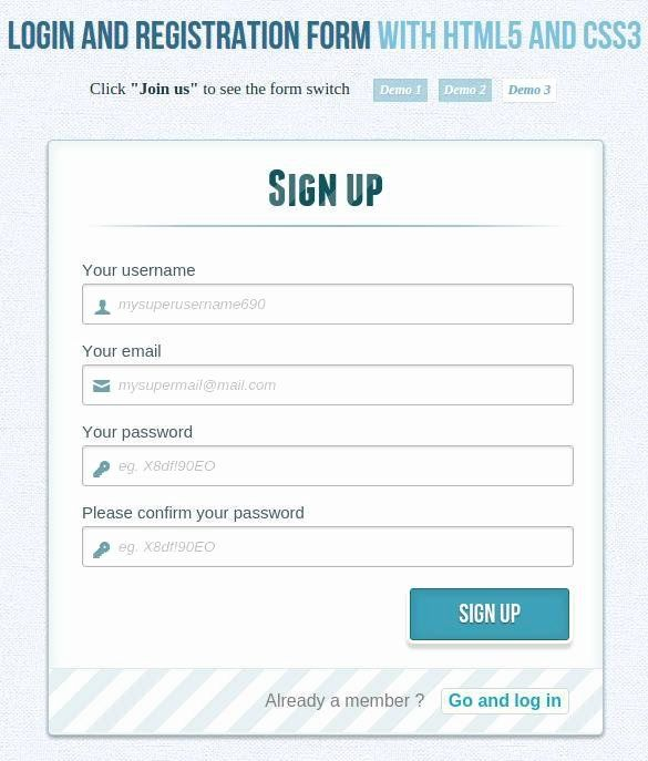 Registration Form Html Template