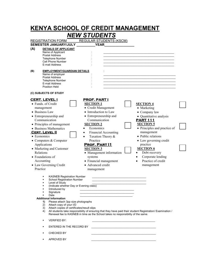 Registration Form Kasneb