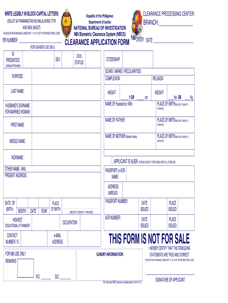 Registration Form Nbi