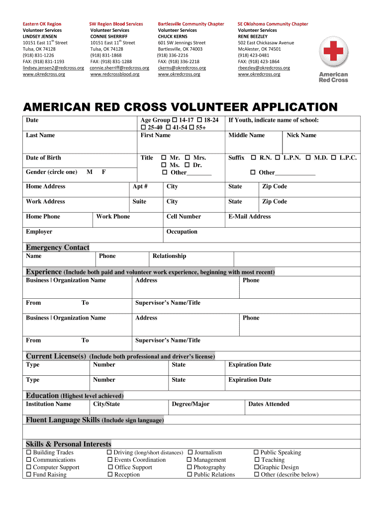 Registration Form Red Cross