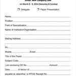 Registration Form Template Free Download